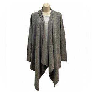 Cashmere Comfycore Gray Long Sleeve Open Drapey Cardigan w/ Hood -Small - EUC